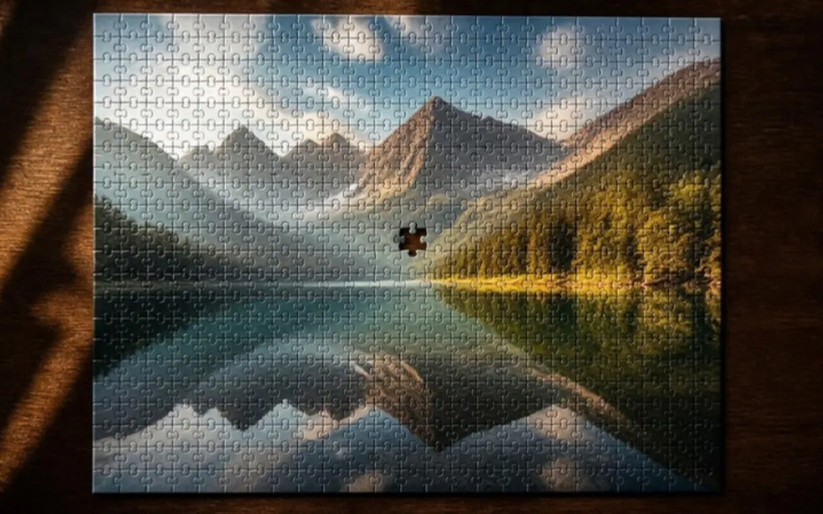 Cytaty o kłamstwie i zaufaniu – Coachowisko Puzzle z brakującym elementem na stole