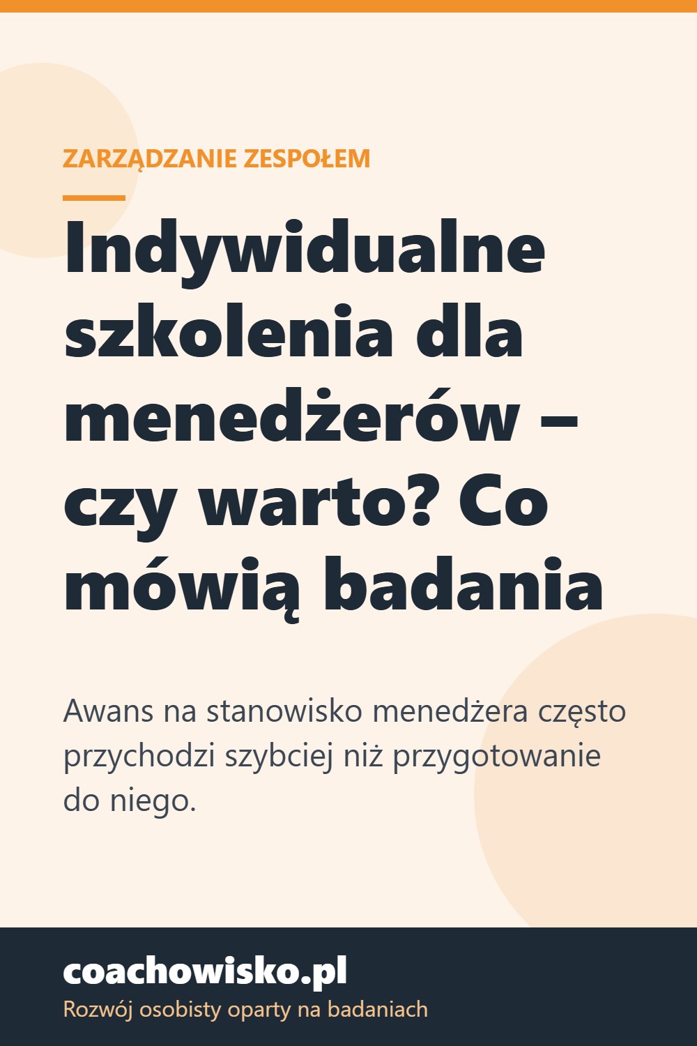 Indywidualne szkolenia dla menedżerów – czy warto? Co mówią badania – coachowisko.pl
